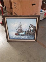 oil painting of a ship