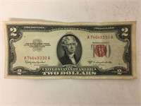 Series 1953 C Red Seal $2 Bill