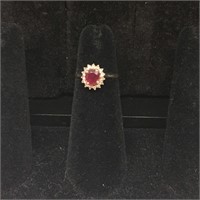 10K Gold Ruby and Diamond Ring