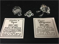 Frogs & Turtle Fine Crystal Figurines by Iris Arc