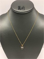14K Sapphire and Diamond Pendant