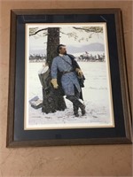 Framed Civil War Soldier Print Signed David Wright