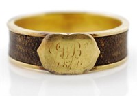 Antique gold mourning ring