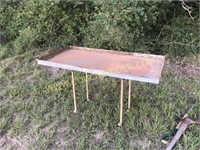 Galvanized Tin stripping tray with cart