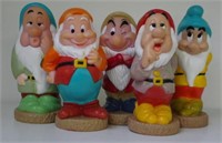 Five Dwarf rubber figures