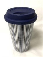 Mug with Silicon lid, Double layer Fine Ceramic,