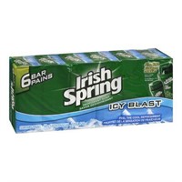Irish Spring Deodorant Soap Bar, Icy Blast, 6 x 90
