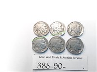 Six (6) Buffalo Nickels