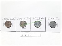 Four (4) Buffalo Nickels