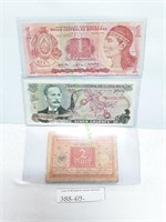 Three (3) Foreign Currencies