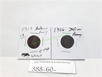1917 Wheat Penny & 1906 Indian Penny