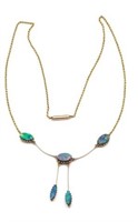 Australian 9ct gold and opal doublet lavaliere