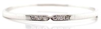 Diamond and 14ct white gold bangle