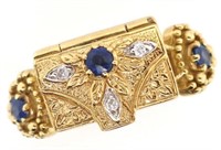 9ct gold, sapphire and diamond poison ring