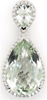 Aquamarine, diamond and 18ct gold pendant