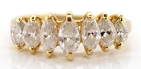 Marquise diamond and 14ct gold ring