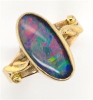 Gold and opal triplet ring