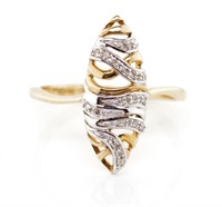 9ct two tone gold and diamond ring