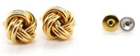9ct yellow gold knot stud earrings