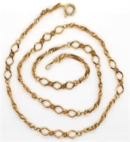 Italian 9ct gold fancy link necklace