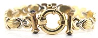 Gold link bracelet.