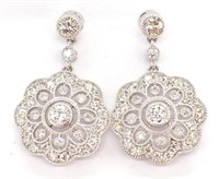 Edwardian style diamond and gold earrings