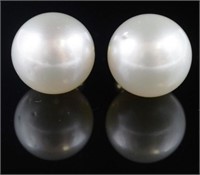 14mm Broome pearl and 18ct gold stud earrings