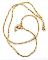 Gold dolphin pendant and chain