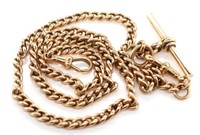 Antique rose gold fob chain and t-bar