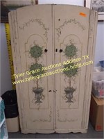 ORNATE WHITE ARMOIRE STORAGE CABINET BEAUTIFUL!!!