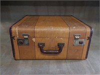 Vintage Suitcase; Two Tone Brown
