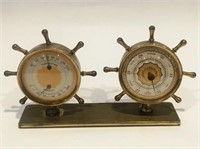 SWIFT & ANDERSON INC. BRASS BAROMETER/THERMOMETER