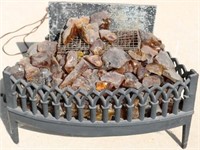 VICTORIAN CAST IRON COLD GRATE WI/GLASS CHUNKS AND