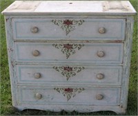 PAINTED VICTORIAN 4 DRAWER CHEST