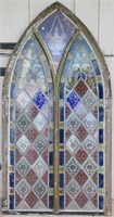 GOTHIC ARCHED STAINED GLASS WINDOW