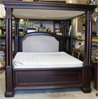 LARGE CONTEMPORARY KING SIZED TESTER BED W/TRIPLE