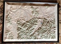 Raised Relief Topographic Map Bozeman MT