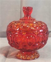 Amberina Glass Candy Dish