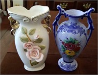 Portuguese 9" Vase and Floral Vase
