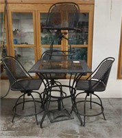 Black patio table & 4 chairs