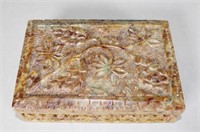 Oriental carved hardstone lidded box