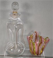 Vintage glug-glug glass decanter