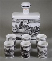 Seven piece German liqueur set