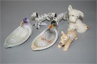 Six various ceramic animal figures