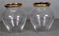 Pair glass vases