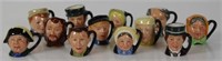 Twelve miniature Royal Doulton character jugs
