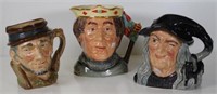 Three large Royal Doulton character jugs