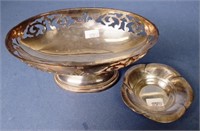 Vintage silver plate footed bowl