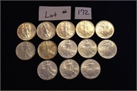 13 American Eagle Walking Liberty Silver Dollars