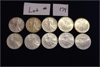 10 American Eagle Walking Liberty Silver Dollars